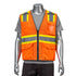 Class 2 Reflective Cross Back Safety Vest | Mic Tab & 4 Pockets | Front side | Safety orange