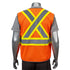 Class 2 Reflective Cross Back Safety Vest | Mic Tab & 4 Pockets | Back side | Safety orange