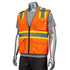 Class 2 Reflective Cross Back Safety Vest | Mic Tab & 4 Pockets | Safety orange