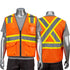 Class 2 Reflective Cross Back Safety Vest | Mic Tab & 4 Pockets | Safety orange