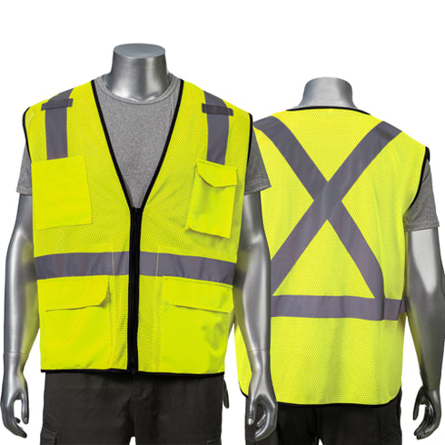 Class 2 Polyester Reflective Tape Safety Vest | Safety yellow