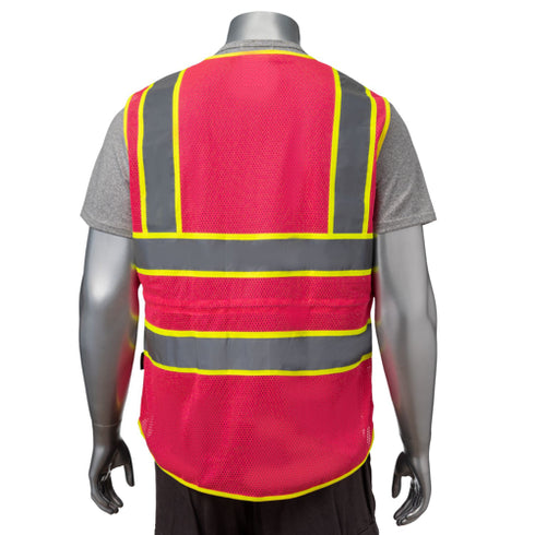 Lady Class 2 3.8 Oz. Polyester Reflective Tape Safety Vest | Safety pink