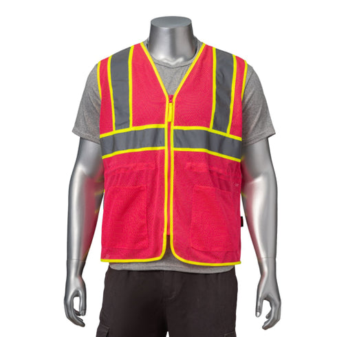 Lady Class 2 3.8 Oz. Polyester Reflective Tape Safety Vest | Safety pink