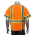 Class 3 3.8oz. Reflective Safety Vest with 4 Pockets | Back side | Safety orange