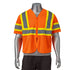 Class 3 3.8oz. Polyester Reflective Safety Vest With Pocket | Front side | Safety orange