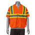 Class 3 3.8oz. Polyester Reflective Safety Hook & Loop Vest | Front side | Safety orange