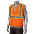 Class 2 Polyester Two Tone Reflective Tape Safety Vest | Safety orange