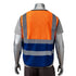 Class-2 Reflective Safety Vest With 4 Pockets | Back side | Safety orange-blue