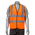 Class 2 3.8oz. Knitted Double Band Reflective Safety Loop & Hook Vest | Front side | Safety orange
