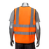 Class 2 3.8oz. Knitted Double Band Reflective Safety Loop & Hook Vest | Back side | Safety orange