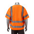 Class 3 Knitted Double Band Reflective Safety Vest With 2 Pockets | Back side | Safety orange