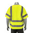 Class 3 Knitted Double Band Reflective Safety Vest With 2 Pockets | Back side | Safety yellow