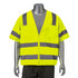 Class 3 Knitted Double Band Reflective Safety Vest With 2 Pockets | Front side | Safety yellow