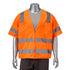 Class 3 Knitted Double Band Reflective Safety Vest With 2 Pockets | Front side | Safety orange