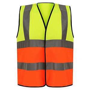 Class 2 Knitted Reflective Safety Loop & Hook Vest | Safety yellow-orange