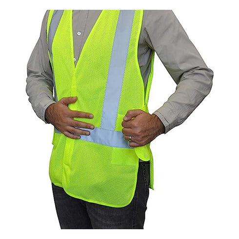 Class 2 Polyester Reflective Adjustable Safety Vest | Safety yellow