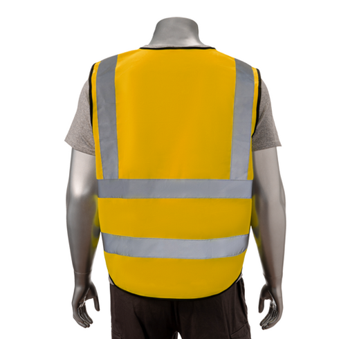 Class 2 3.8oz. Knitted Double Band Reflective Safety Vest With 4 Pockets