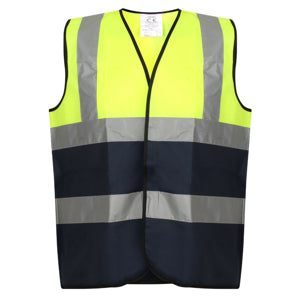 Class 2 Knitted Reflective Safety Loop & Hook Vest | Safety yellow-black
