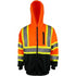 Class 3 Two Tone Color Block Reflective Safety Zipper Hoodie | Safety orange