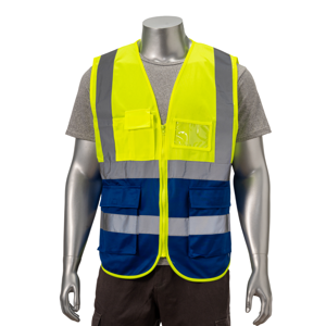 Class 2 3.8oz. Knitted Double Band Reflective Safety Vest | Safety yellow-blue