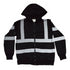 Class 3 Reflective Tape Safety Zipper Hoodie With Kangaroo Pocket | Safety black