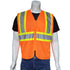 Class 2 3.8 Oz. Polyester Two Tone Reflective Tape Safety Vest | Front side | Safety orange