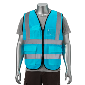Class 2 3.8oz. Knitted Double Band Reflective Safety Vest | Safety lake-blue